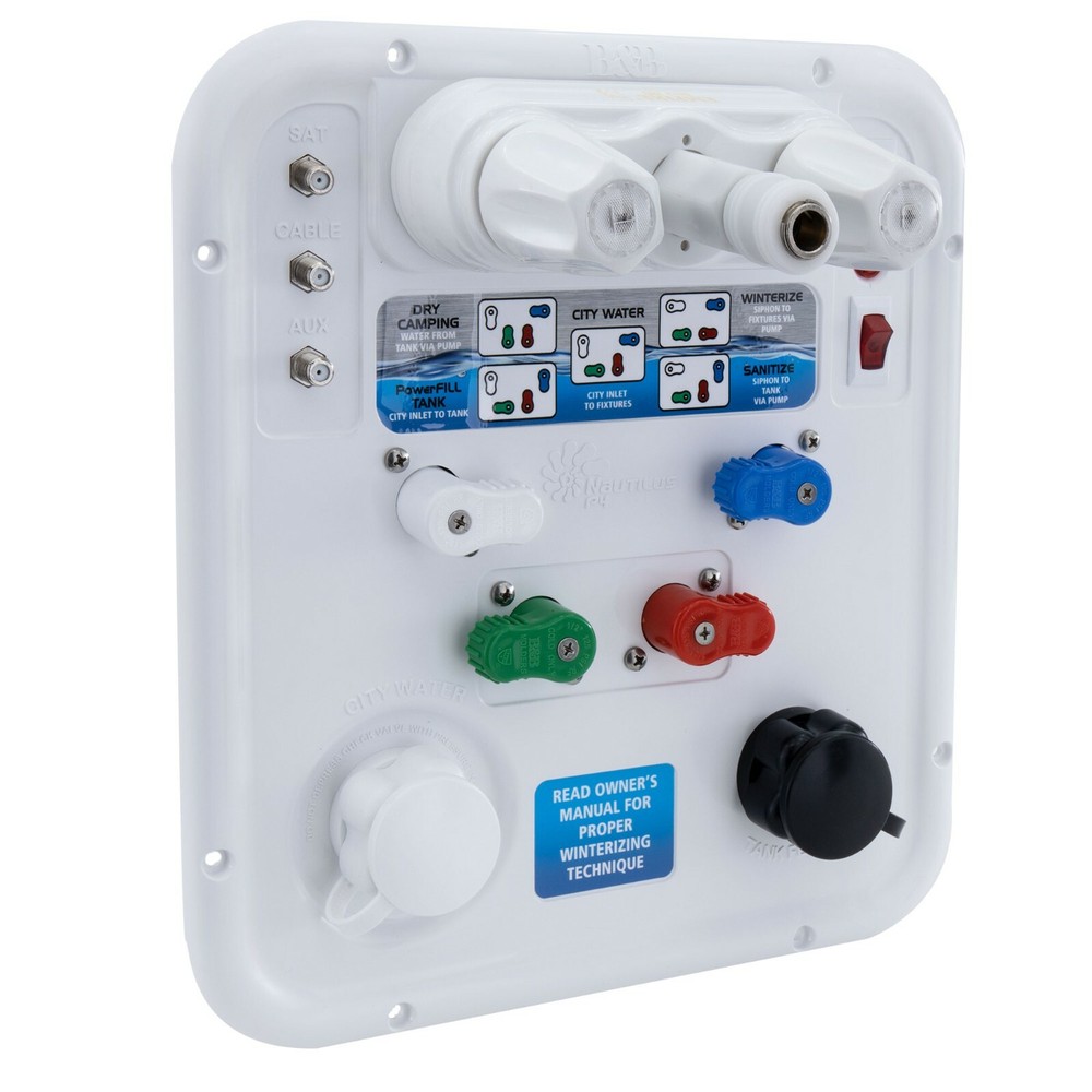 RecPro RV Nautilus P4 Water Management Panel 8-Function City Water Fill Port