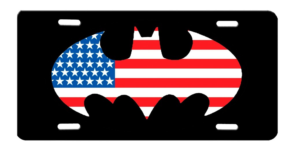 Batman Symbol Different Flag Designs High Gloss License Plate Variations
