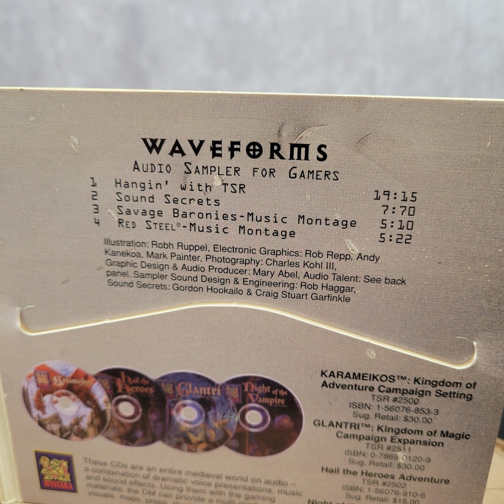 TSR Waveforms Audio Sampler for Gamers D&D Music & Sound Effects for DMs