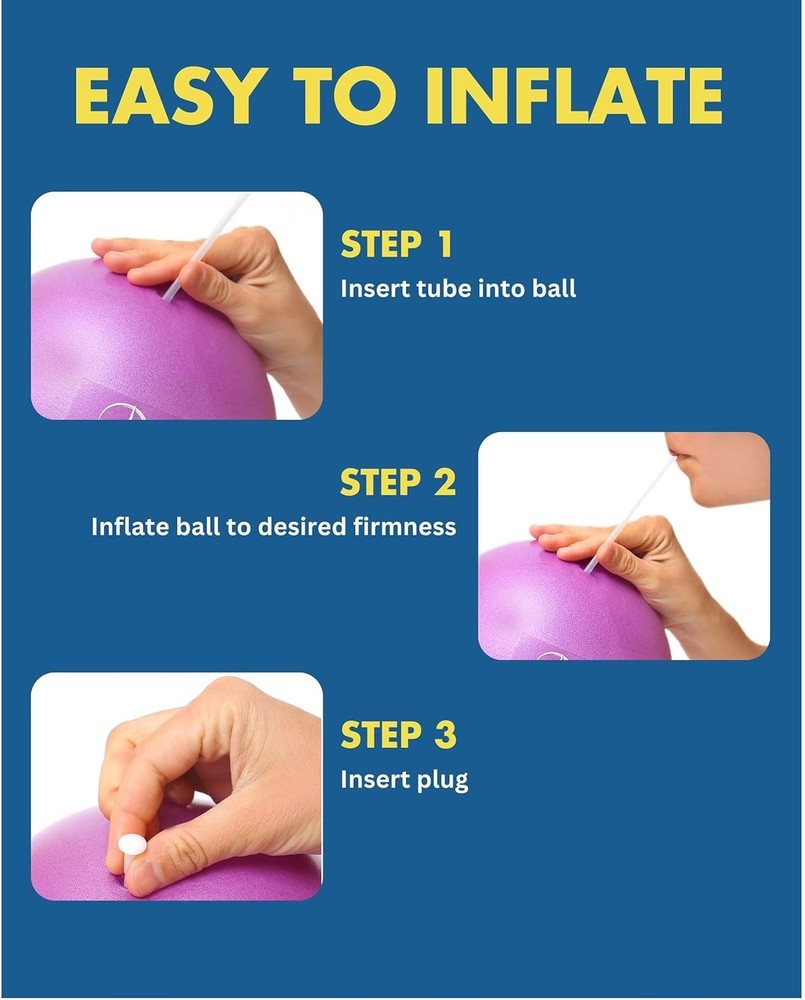 Ball 9 Inch - Small Exercise Ball for Stability, Barre, Core, Ab Workouts, Yo...