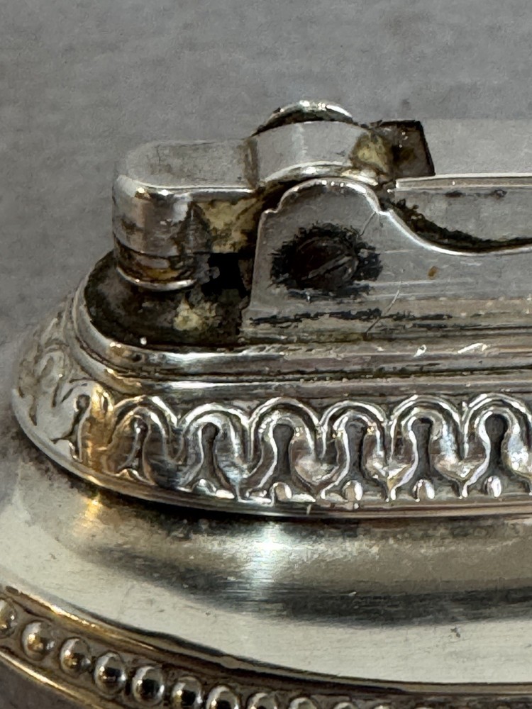 Vintage Ronson Queen Anne Silver Plated Table Lighter Untested