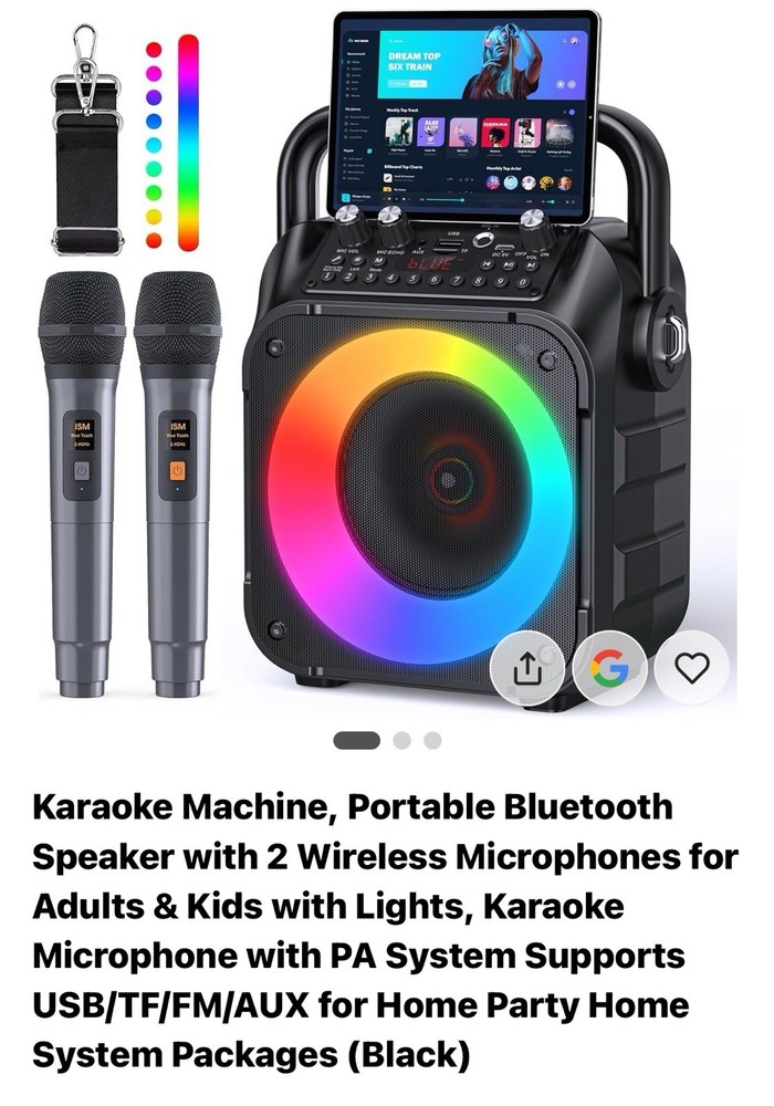K9-M Karaoke Machine with Two Wireless Microphones
