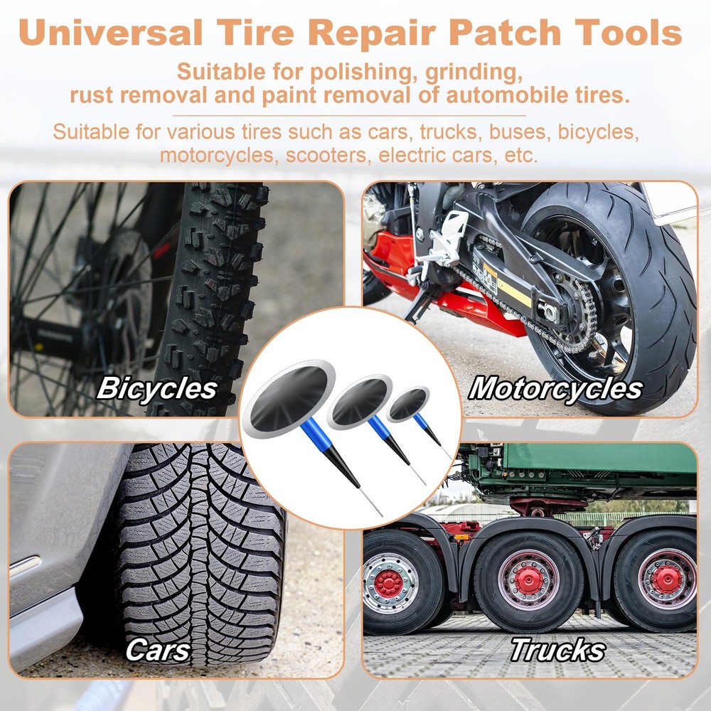 FullMayPro Tire Repair Patch Tool Kit Includes
