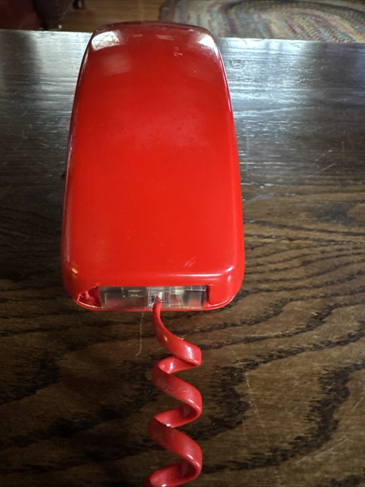 Vintage Red GTE Automatic Electric Wall Phone Push Button Retro Untested