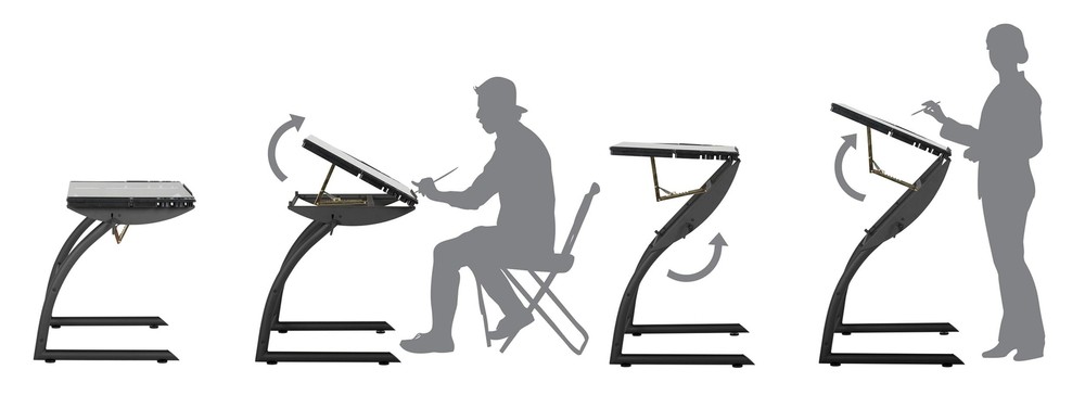 SD Studio Designs Triflex Drawing Table, Sit to Stand Up Adjustable Office Ho...