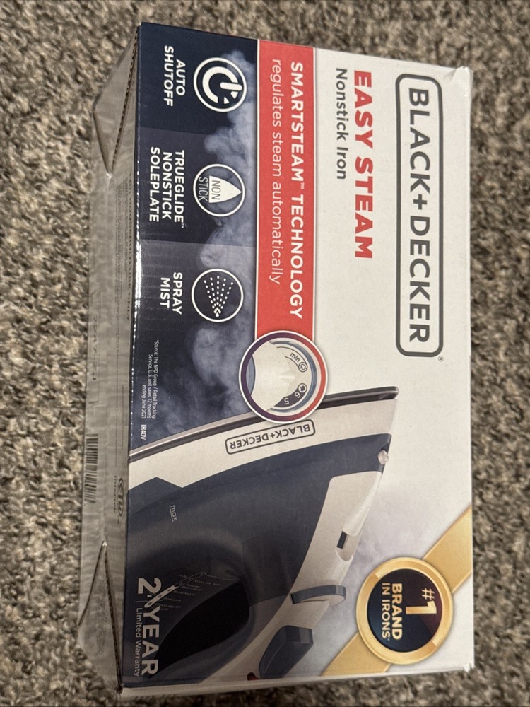 BLACK+DECKER Easy Steam Compact Iron for Clothes, Automatic Shutoff, Nonstick