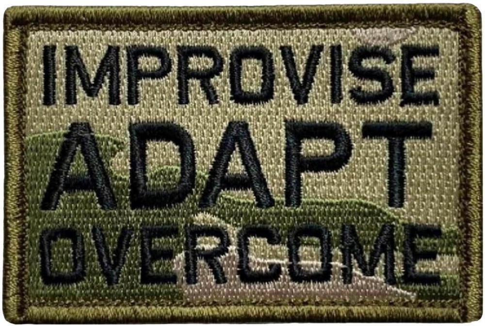 Improvise Adapt Overcome Embroidered PATCH |2PC HOOK BACKING 3"X2"