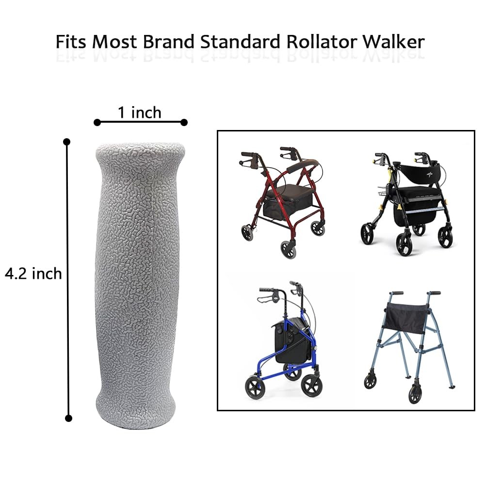 Crutch Hand Grips for Rollator Walker Replacement - Elderly & Disabled black