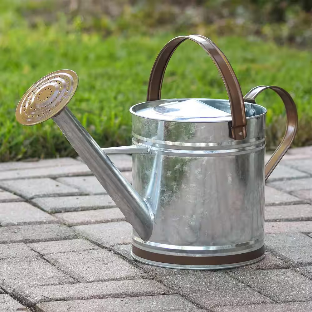 Classic 2.6 Gal. Chrome Metal Watering Can