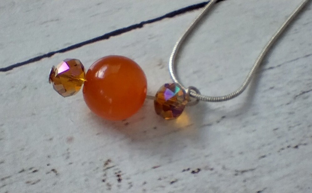 Vintage Amber pendant with silver chain