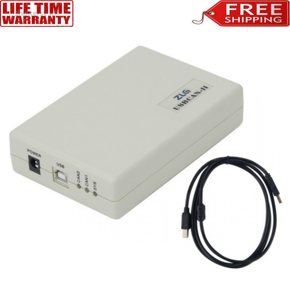ZLG USBCAN-II USB to CAN Adapter CAN Bus Analyzer Debugger w/ 2CH CAN Interface