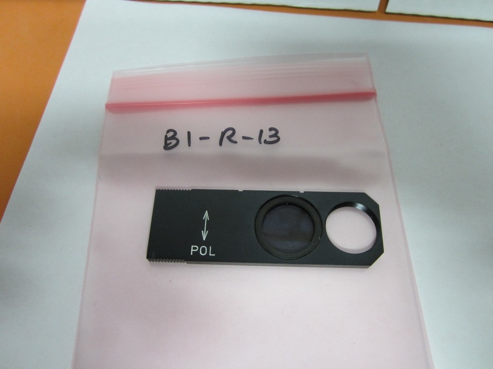 MICROSCOPE PART POLARIZER SLIDE GERMANY POL OPTICS BIN#B1-R-13
