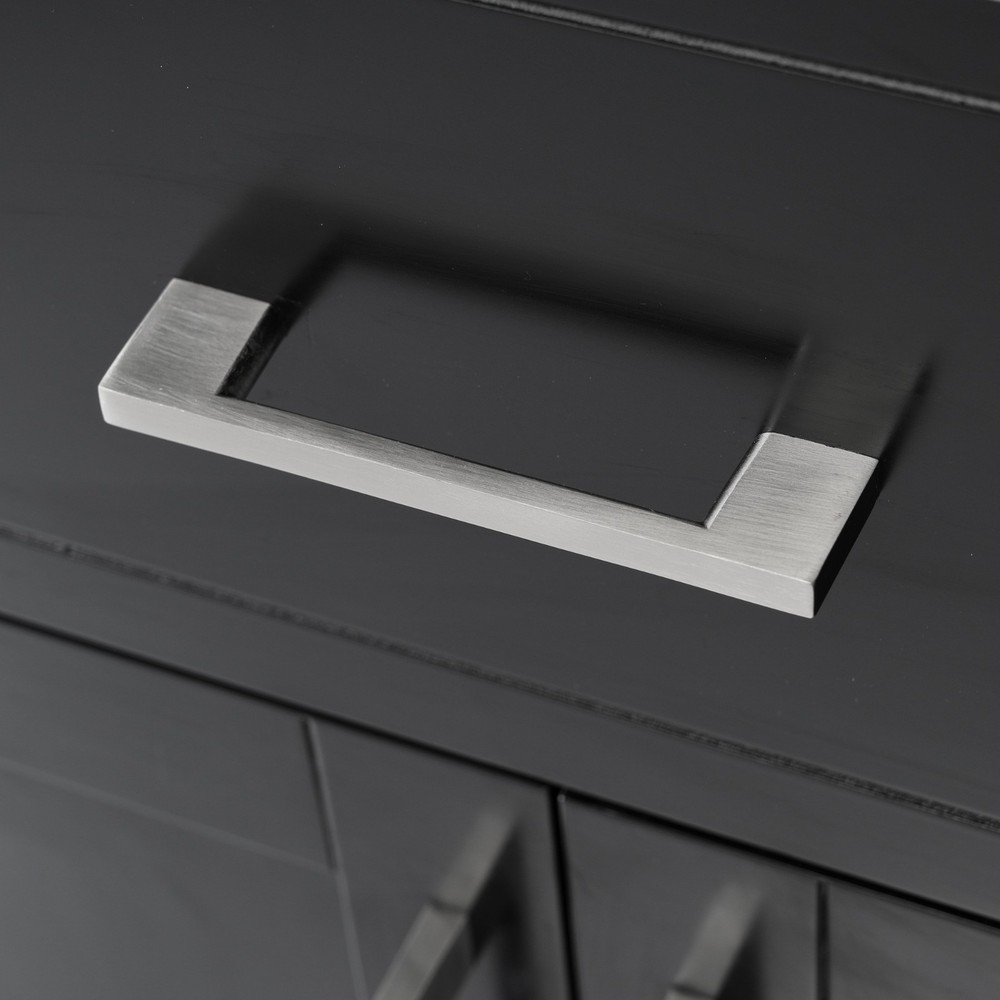 30-Inch Black Bathroom Vanity with Ceramic Sink and Ample Storage