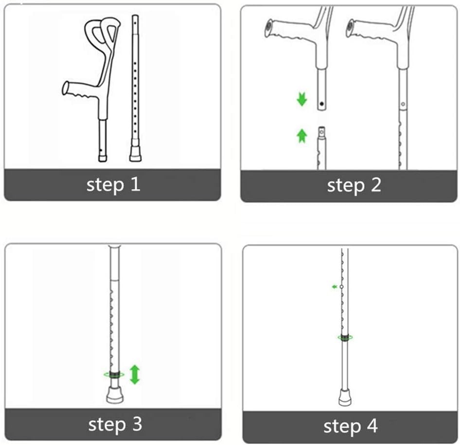 Lightweight Foldable Forearm Crutch with Ergonomic Handle - 72-94cm Adjustable