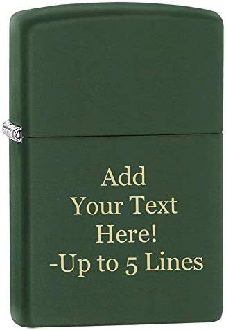Zippo Lighter- Personalized Message Green Matte Colors Windproof Lighter #221
