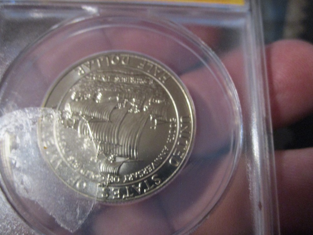 1992-D Columbus 50C ANACS MS70