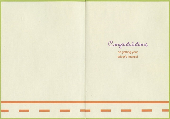 Driver's License Embossed Signs and Words - Congratulations Card