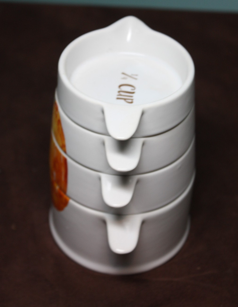 Whimsical PUMPKIN Ceramic Stacking Measuring Cups Set