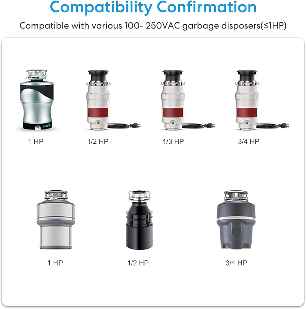 Garbage Disposal Wireless Switch Kit, Sink Top Waste Disposal On/Off Switch R...