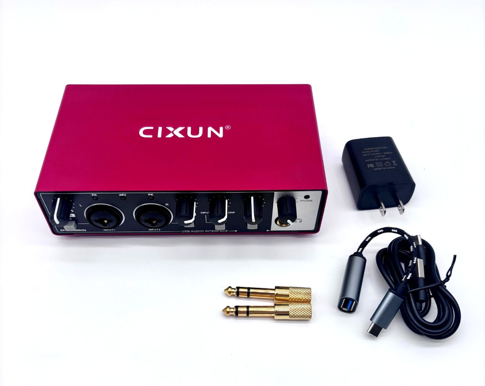 Cixun 2 Channels Low Latency USB Audio Interface: Plug And Play