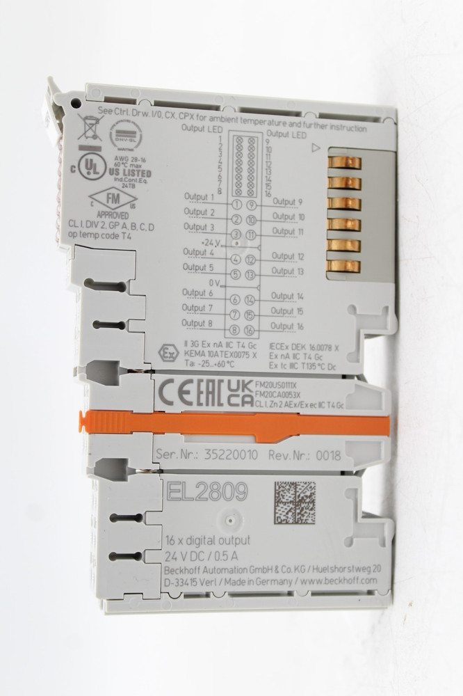 Beckhoff EL2809 16-Channel EtherCAT Digital Output Module