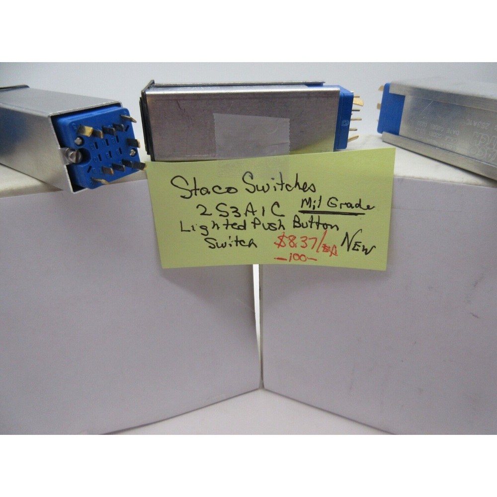 Staco Push Button Switch, 2S3A1C, Aircraft Replacement, Bulk Packed, NEW