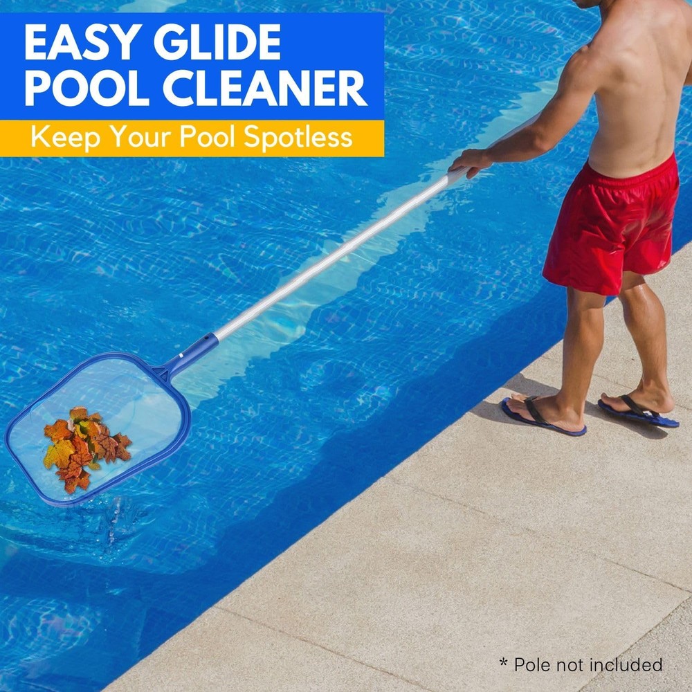 Pool Skimmer Mesh Net Leaf Rake Pool Replacement Cleaner Maintenance Tool wit...