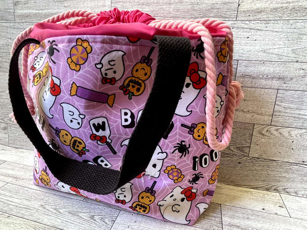 Project Bag Knitting Crochet DrawstringYarn Storage Halloween Ghost Fall Storage