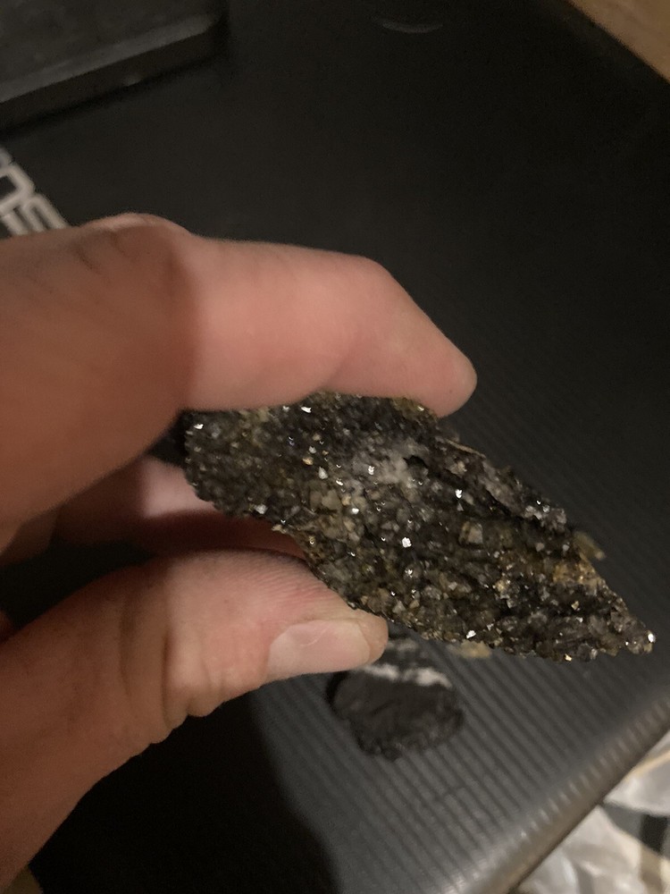 Gold Crystalline With Black And White Crystalline