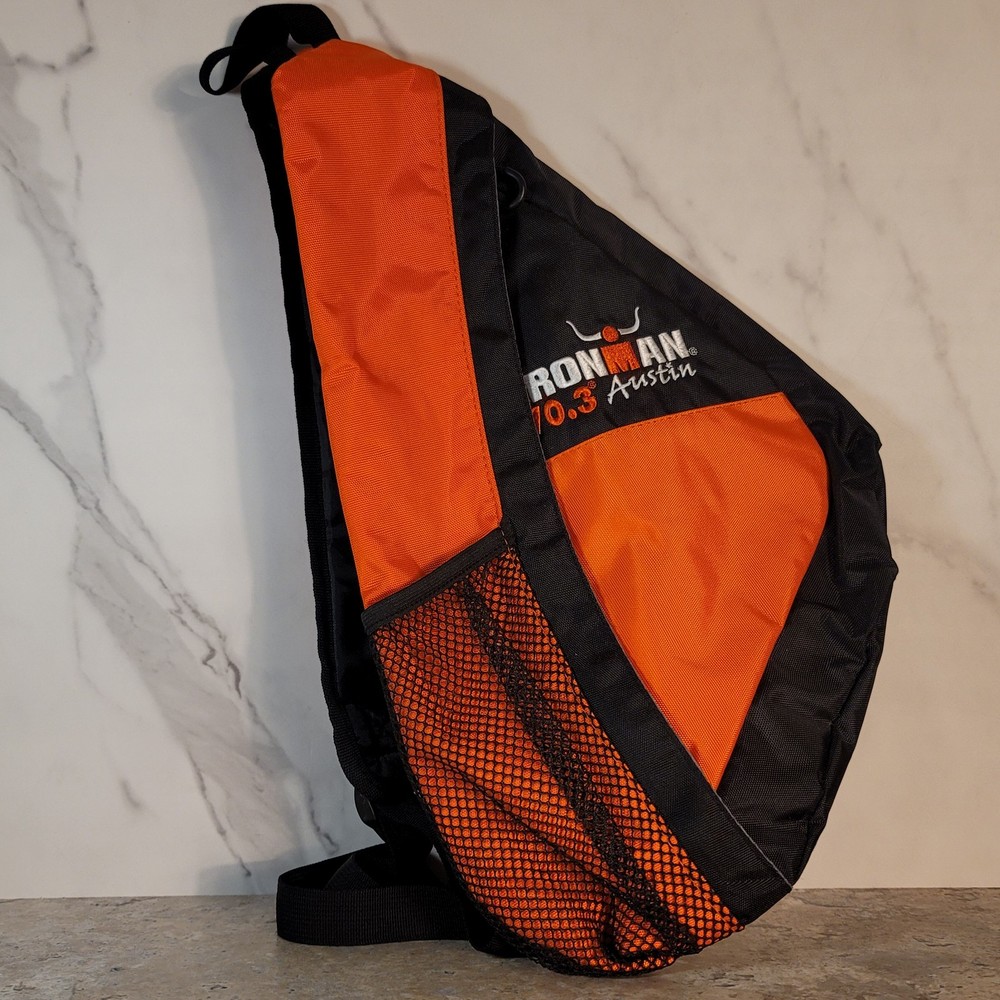 IRONMAN BLACK & ORANGE 70.3 AUSTIN TEXAS SLING BACKPACK