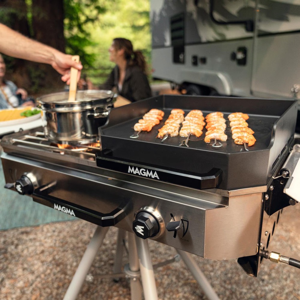 Magma Crossover Double Burner Camping Stove With Griddle Top