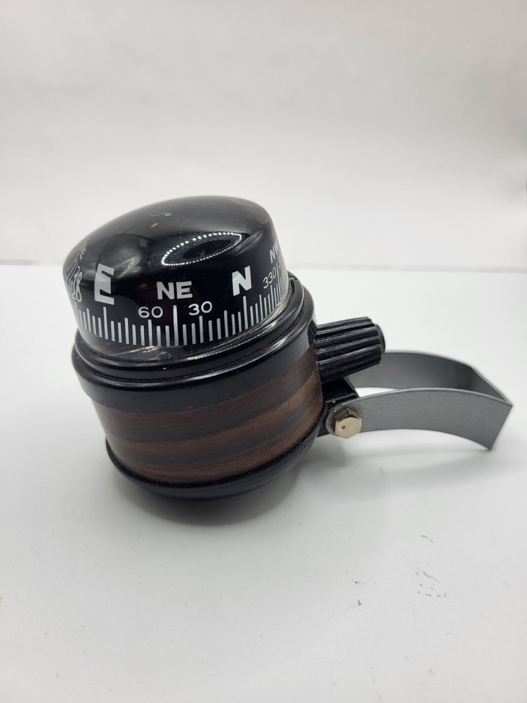 Vintage Woodgrain Auto/Marine Boat Dashboard Compass Unbranded