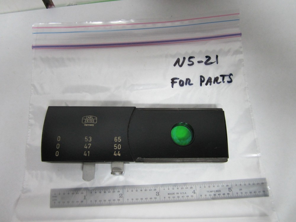 MICROSCOPE OPTICAL SLIDE FILTER ZEISS GERMANY [delaminated] OPTICS BIN#N5-21