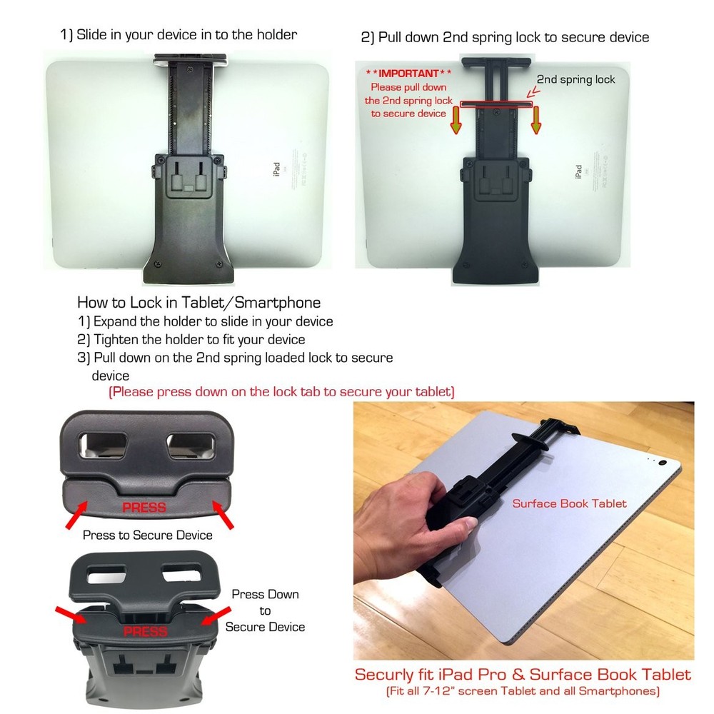 Accessory Basics EasyAdjust cymbal Microphone Mic Stand Tablet Mount for Most