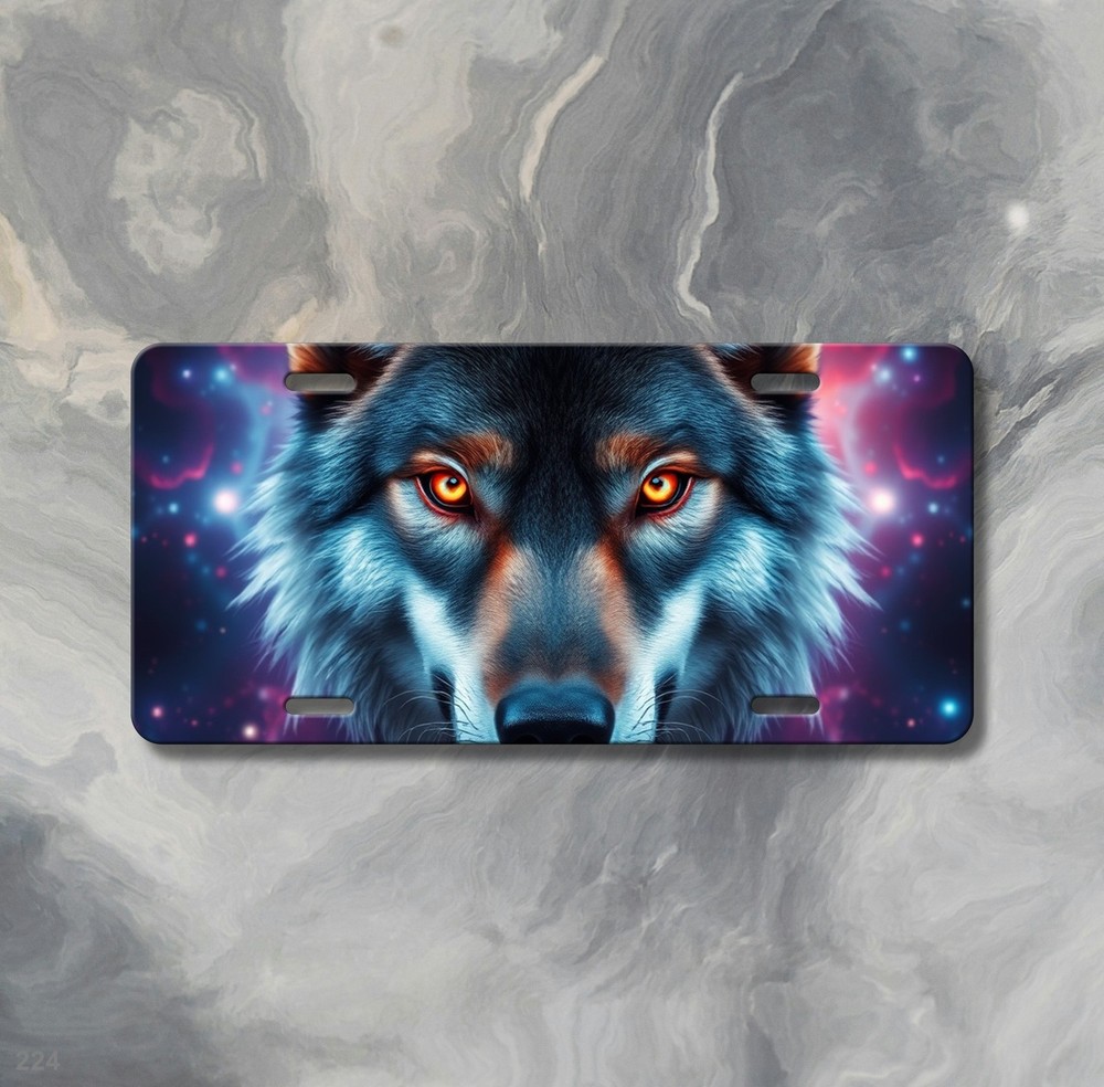 Powerful Wolf License Plate Customizable Front Bumper Plate Anniversary Gift
