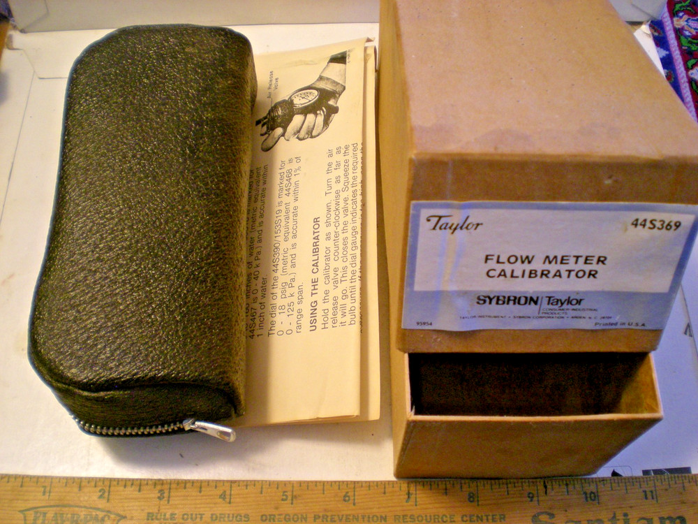 Taylor Flow Meter Calibrator 44S369 With Case, Box, Instructions