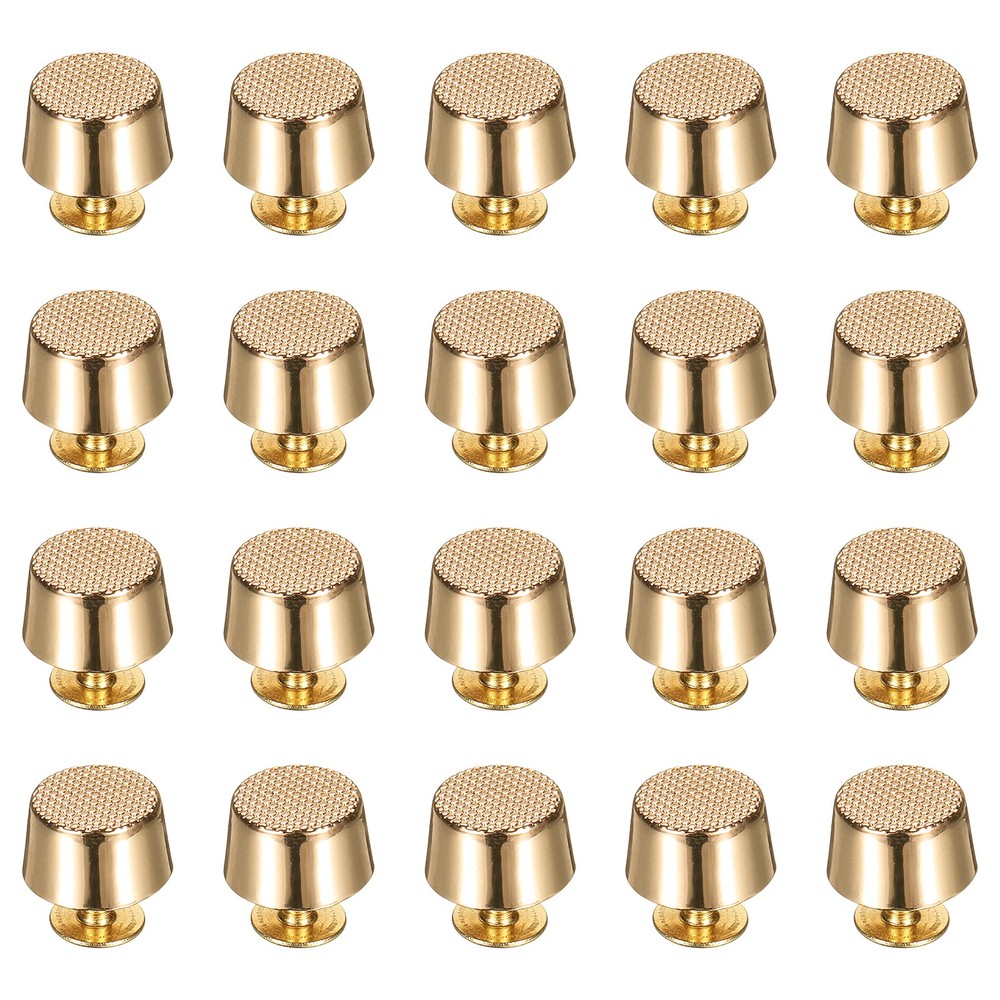 20 Pcs Screw Back Rivets Thread Surface 10mm Feet Flat Head Metal Studs, Gold