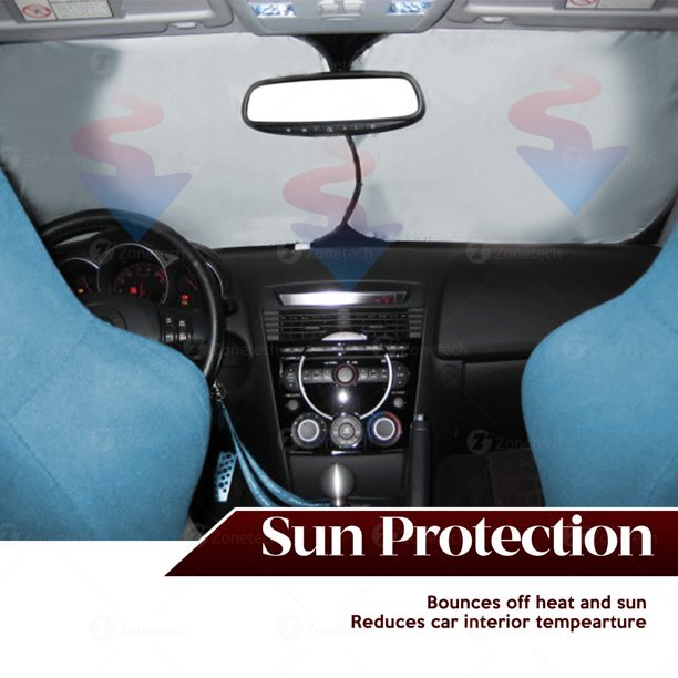 Zone Tech 2x Foldable Car Nylon Side Window Sun Shades Summer Ray Protection