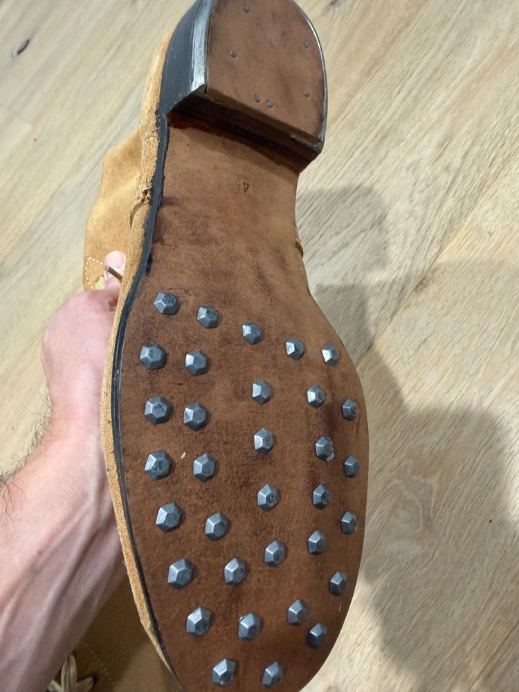 German WWII Low boots with hobnails size 13