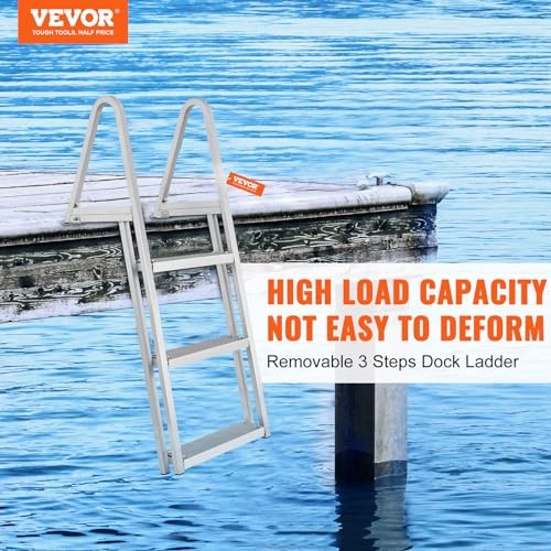 Removable Dock Ladder 3/4/5 Steps, 350/500lbs Load Capacity, NEW-3 Step