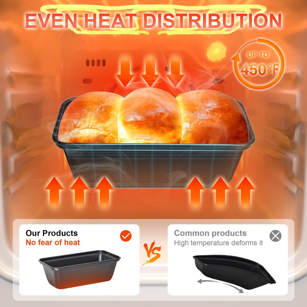 Small Loaf Tin for Baking, Bread Pan Non-Stick Loaf Pans Rectangular Bakeware