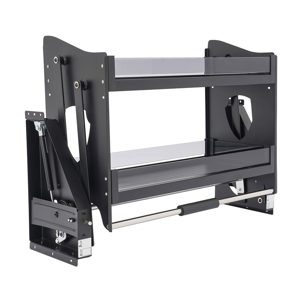 2 Tier Kitchen Cabinet, Pull Down Bowl Dish Cup Organizer Shelf 74*27*52cm