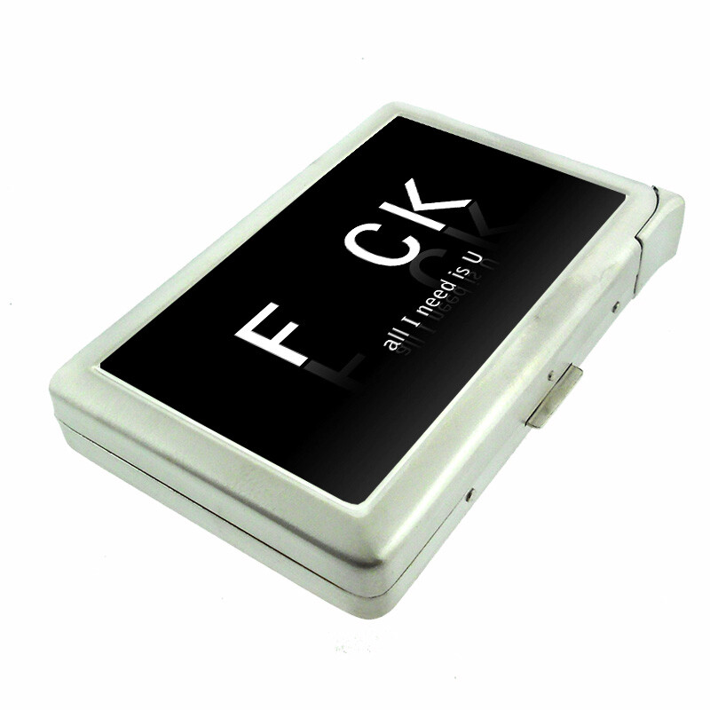 Need You Em1 Cigarette Case with Built in Lighter Metal Wallet