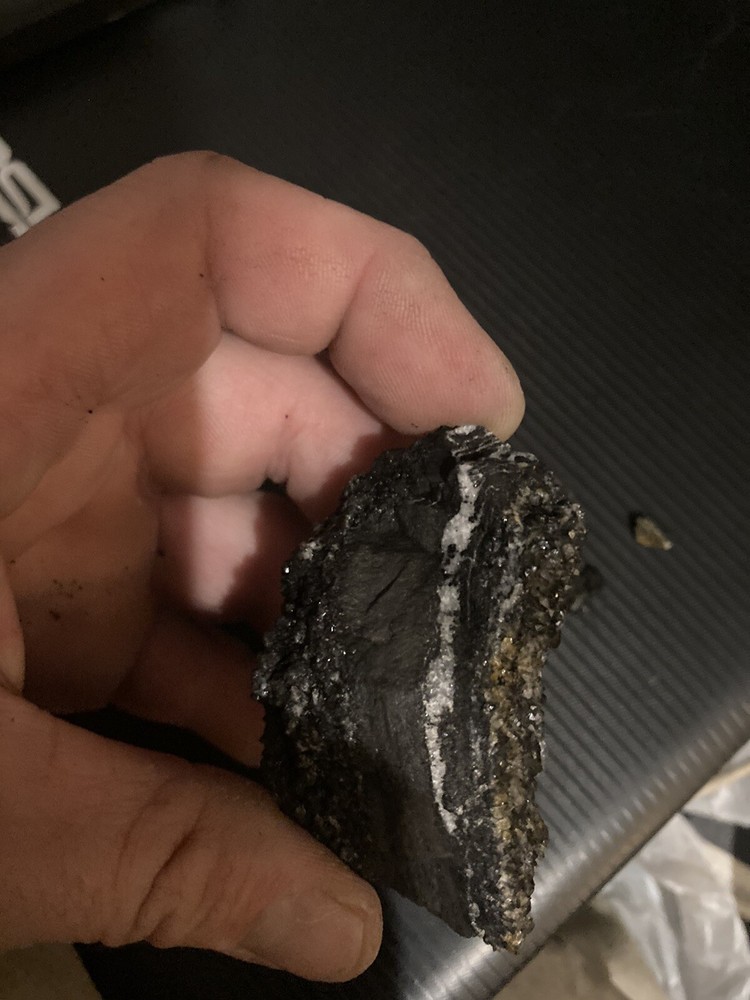 Gold Crystalline With Black And White Crystalline
