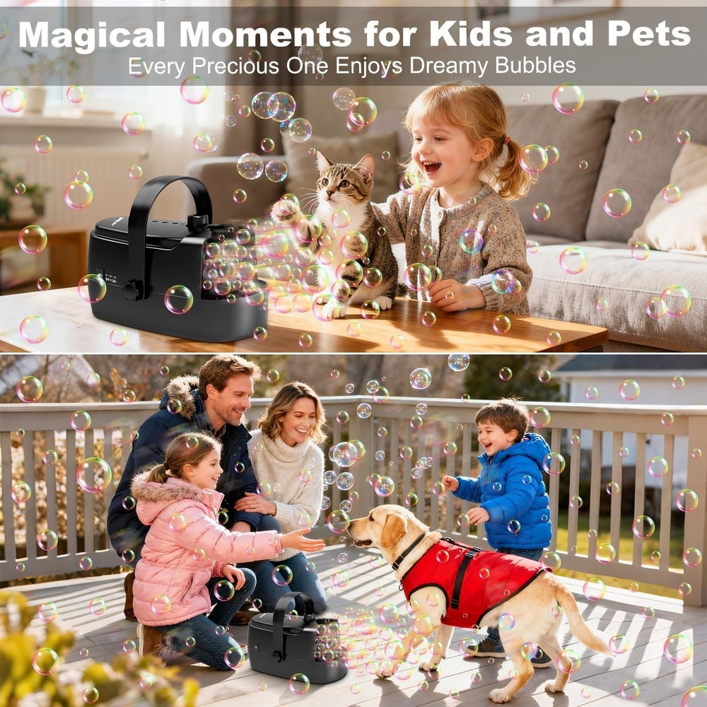 Automatic Bubble Machine: 18000+ Bubbles/Min - Perfect for Parties & Playtime