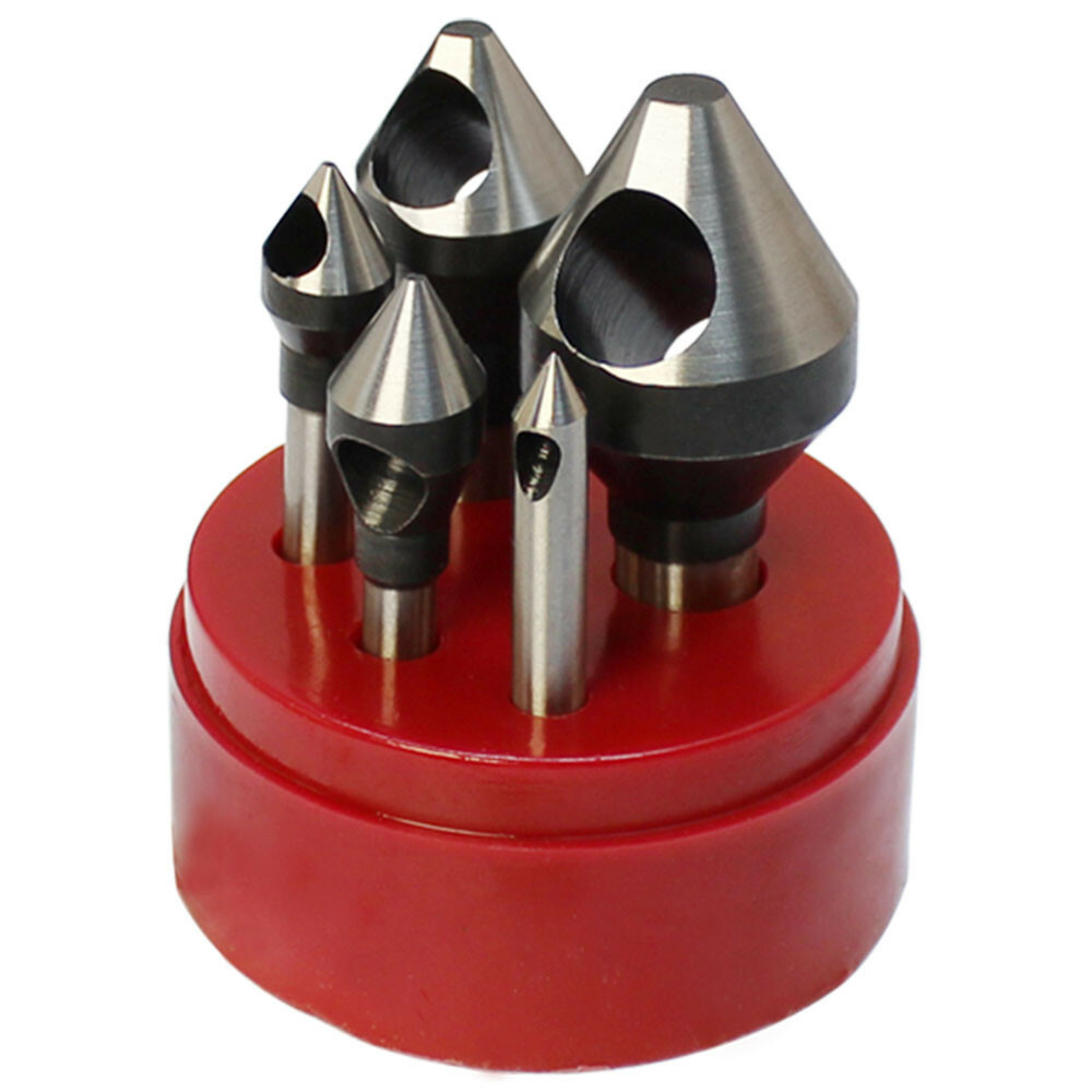 Countersinks & Deburring Tool Set 60 Degree Straight Shank 1/16-9/16 5 PC HSS