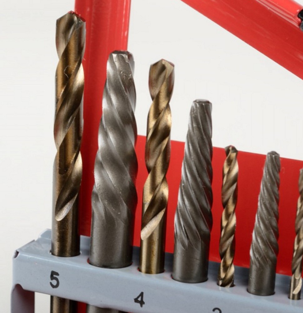 10pc Right Hand Screw Extractor Left Cobalt Drill Bit Set Easy Out Broken Bolt