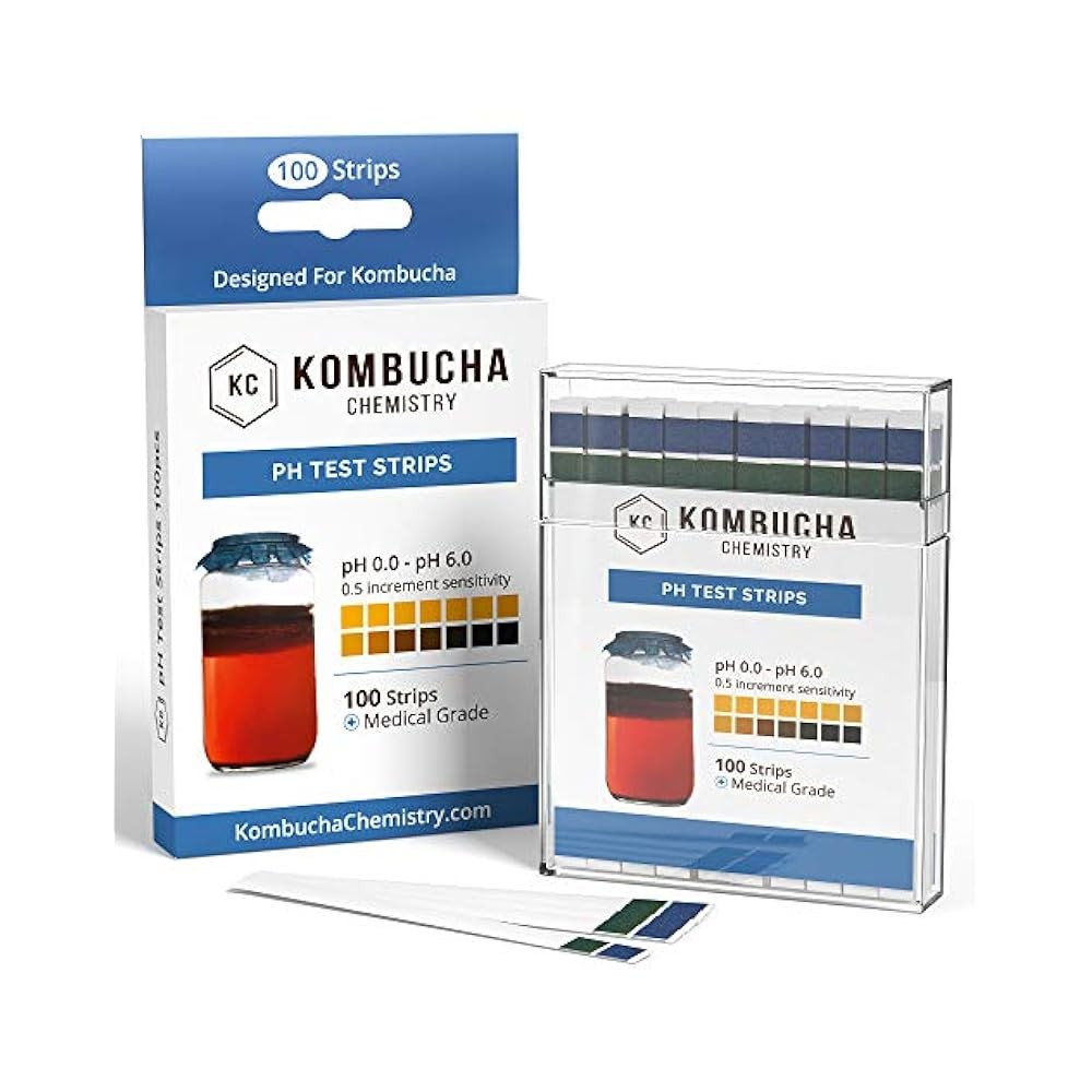 pH Test Strips for Kombucha, 0-6 Range (0.5 Steps), 100-Piece Kit