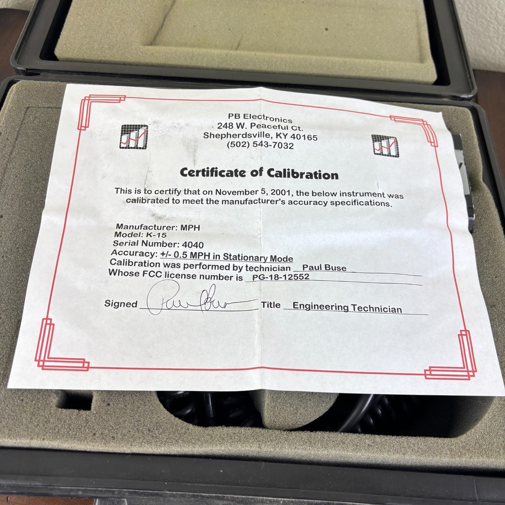 MPH K - 15 Radar Gun, w/Case - Untested
