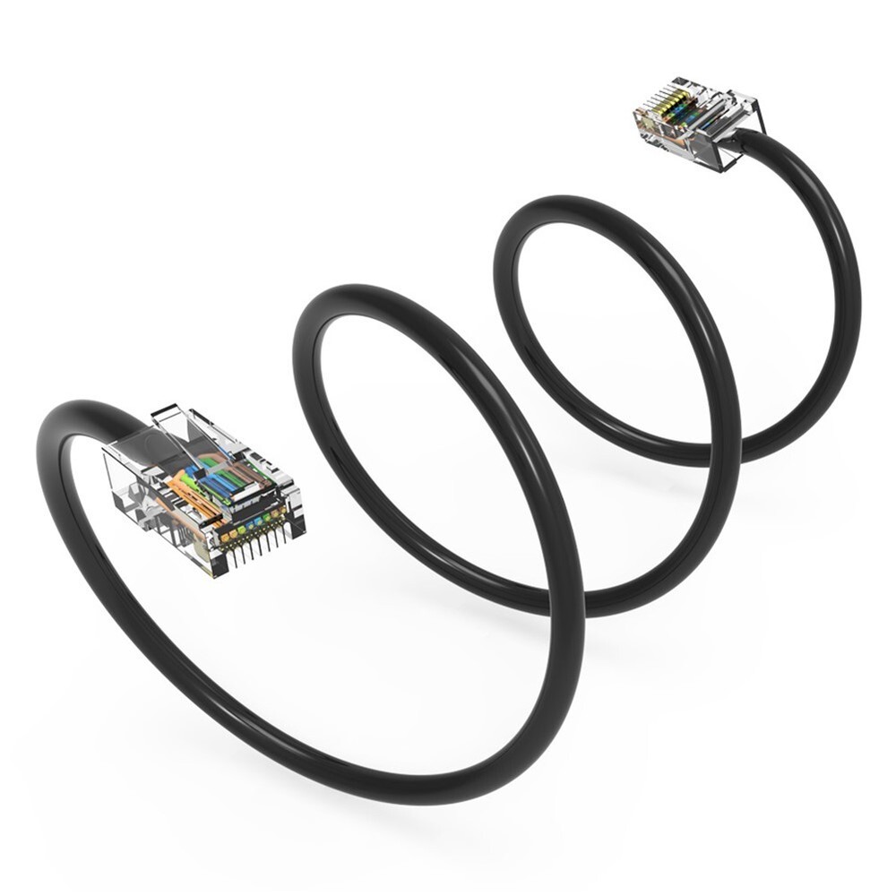 1FT Cat5E RJ45 Ethernet LAN Network UTP Non-Booted Patch Cable Copper Black